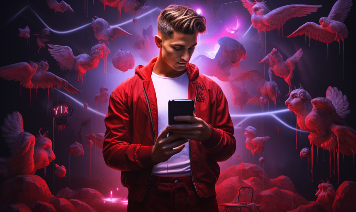 Male content creator on a cell phone | Madison Ave Magazine